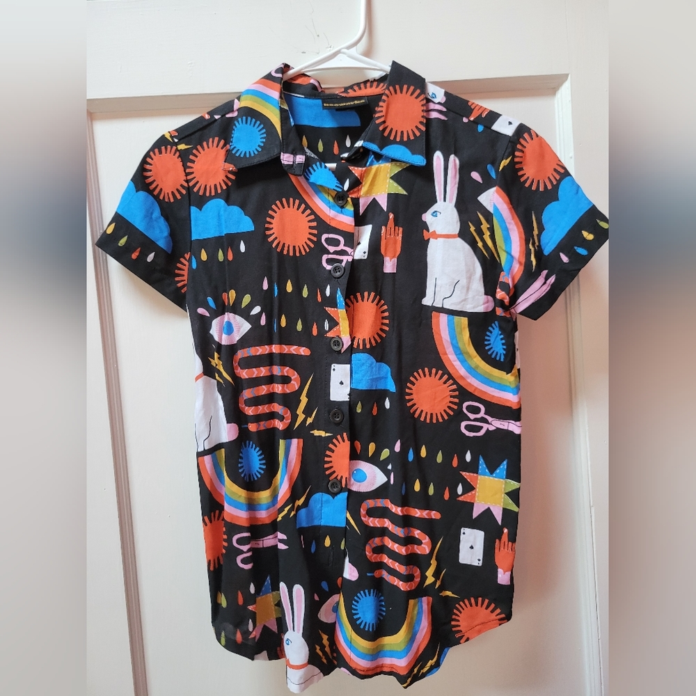 Nooworks Joyce Shirt Magic Print  XS NWOT